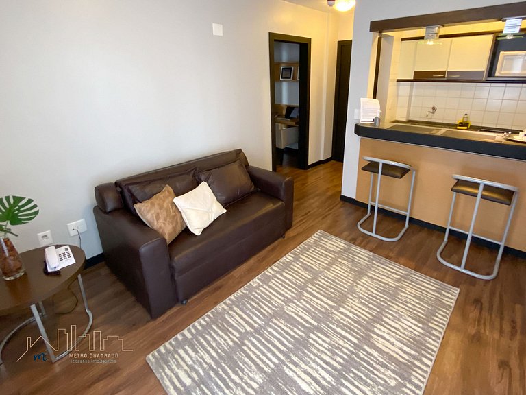 8.5 Flat charmoso com vista parcial para Ponte