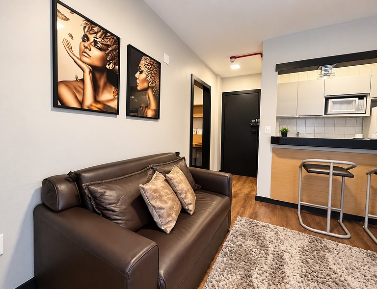 8.5 Flat charmoso com vista parcial para Ponte